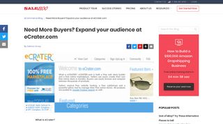 Need More Buyers? Expand your audience at eCrater.com | SaleHoo