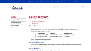 Banner Accounts - Elizabeth City State University