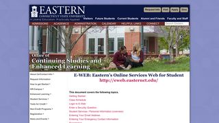 Eweb for students - Eastern Connecticut State University
