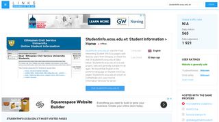 Visit Studentinfo.ecsu.edu.et - Student Information > Home.