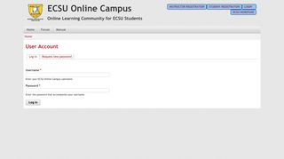User Account | ECSU Online Campus