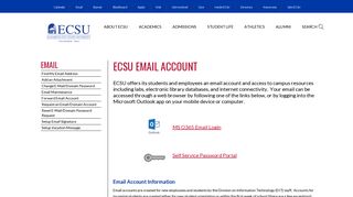 Email/Domain Account - Elizabeth City State University