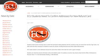 ECU Students Need To Confirm Addresses For New Refund Card ...