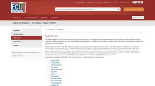 ECU | Staff Portal : Web Portals