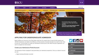 Apply | Undergraduate Admissions - East Carolina University