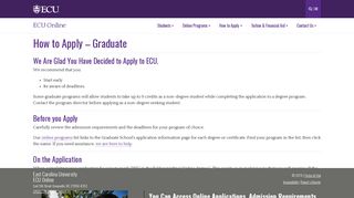 How to Apply – Graduate | ECU Online | ECU