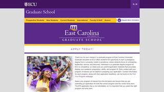 Apply Landing Page - East Carolina University