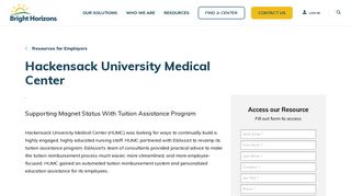 Hackensack University Medical Center Case Study - Bright Horizons