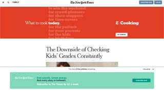 The Downside of Checking Kids' Grades Constantly - The New York ...