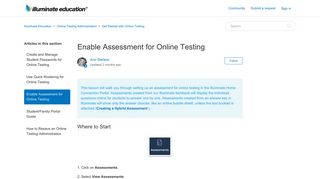 Enable Assessment for Online Testing – Illuminate Education