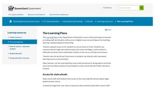 The Learning Place | Education and training | Queensland Government