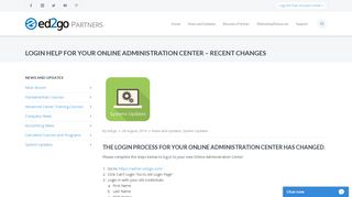 Login Help for Your Online Administration Center ... - Ed2Go Partner Site