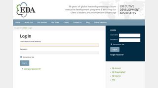 Log In | EDA Online Solutions - Executive Development Associates