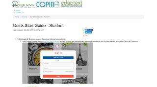 COPIA | Quick Start Guide - Student