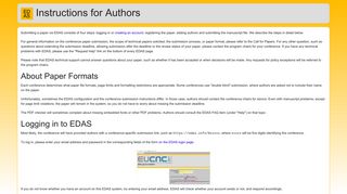 EDAS: Editor's Assistant: Instructions for Authors