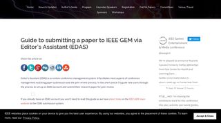 Guide to submitting a paper to IEEE GEM via Editor's Assistant (EDAS) -