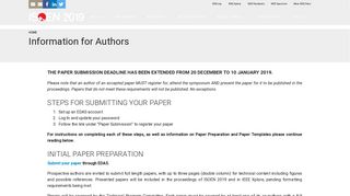 Information for Authors | ISOEN 2019