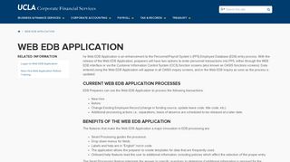 Web EDB Application | UCLA Corporate Financial Services