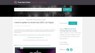 I need to update my stored card. (EDC Las Vegas) - Front Gate Tickets