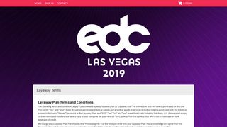 Layaway Terms - EDC Las Vegas - Front Gate Tickets