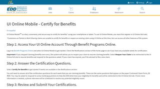 UI Online Mobile - Certify for Benefits - EDD - CA.gov