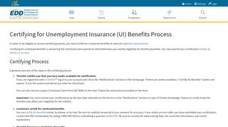 Certifying for Unemployment Insurance (UI) Benefits ... - EDD - CA.gov