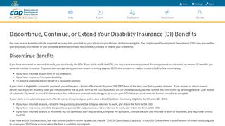 Discontinue, Continue, or Extend Your Disability ... - EDD - CA.gov