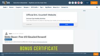 Eddie Bauer: Free $10 Emailed Reward! - Hip2Save