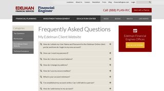 Questions about the Edelman Financial Client Website