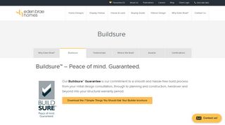 Buildsure Guarantee | Eden Brae Homes