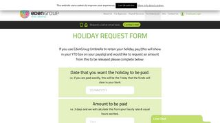 Holiday Request Form | EdenGroup