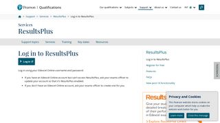Log in to ResultsPlus | Pearson qualifications - Edexcel