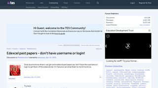 Edexcel past papers - don't have username or login! | TES Community