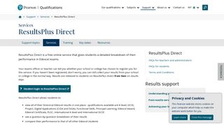 ResultsPlus Direct | Pearson qualifications - Edexcel