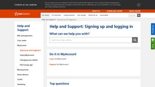 Signing up and logging in | EDF Energy