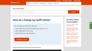 How do I change my tariff online? - Meters & meter reading - Service
