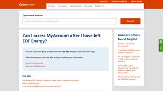 Can I access MyAccount after I have left EDF Energy?