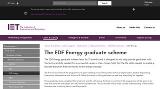 The EDF Energy graduate scheme - The IET