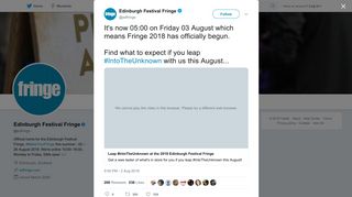 Edinburgh Festival Fringe on Twitter: 