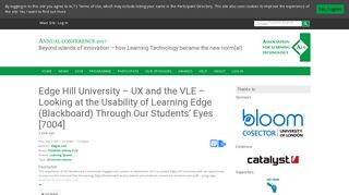 Edge Hill University – UX and the VLE – Looking at the Usability of ...