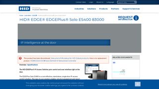 HID® EDGE® EDGEPlus® Solo ES400 83000 | HID Global