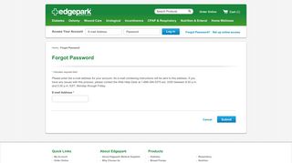 Forgotten Password | Edgepark Medical Supplies