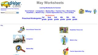 May Worksheets and Workbooks | edHelper.com