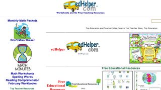 Get Ready for February with Workbooks - edHelper search