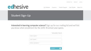 Student Sign-Up - Edhesive