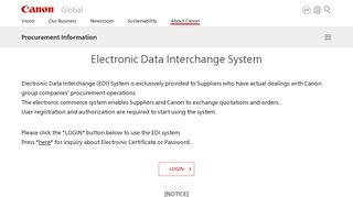 Electronic Data Interchange System | Canon Global