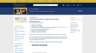 Changing Your e-Campus Password - University of Rhode Island