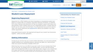 Student Loan Repayment - Edfinancial Services