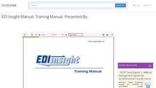 EDI Insight Manual. Training Manual. Presented By - PDF
