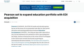 Pearson set to expand education portfolio with EDI acquisition ...